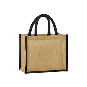 Natural Starched Jute Mini Gift Bag, miniatyr 2